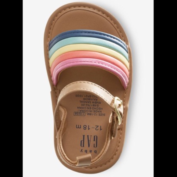NWT GAP 3-6m rainbow sandals - Picture 2 of 7